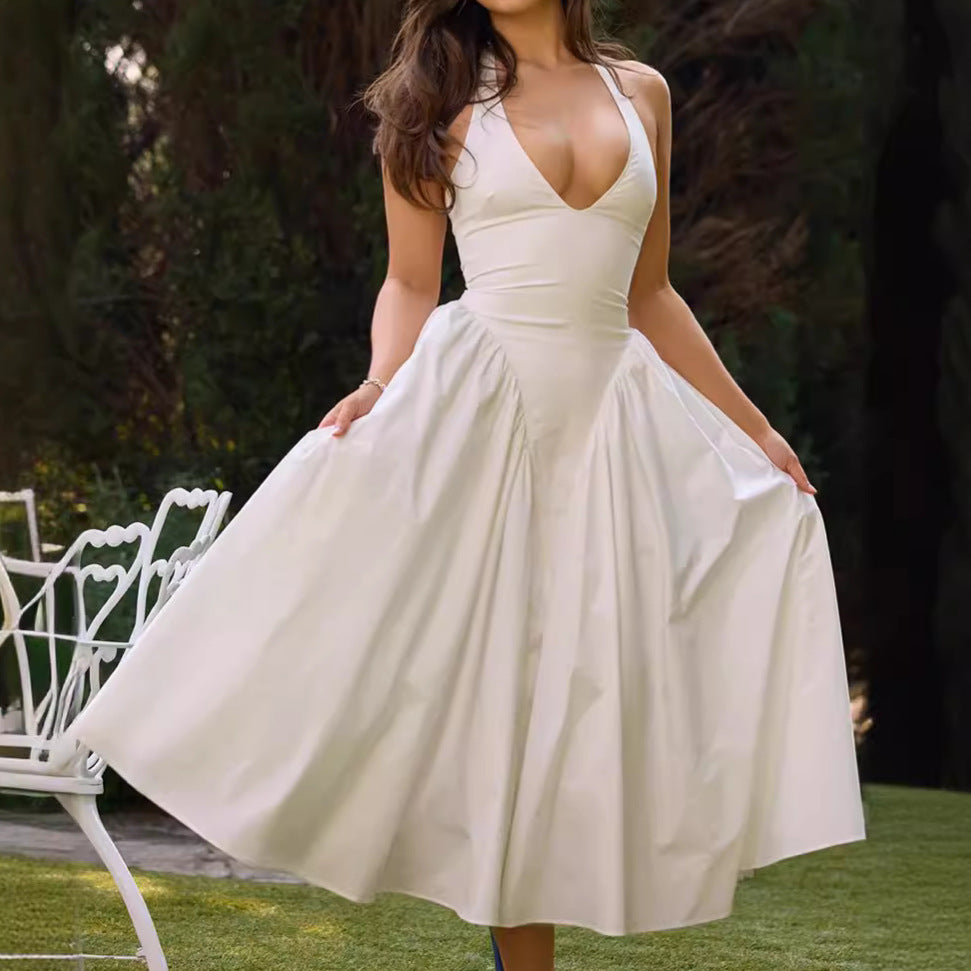 Alba | V-neck Halter Dress