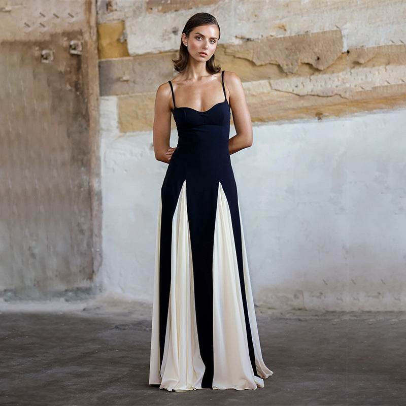 Margot | Monochrome Pleated Gown