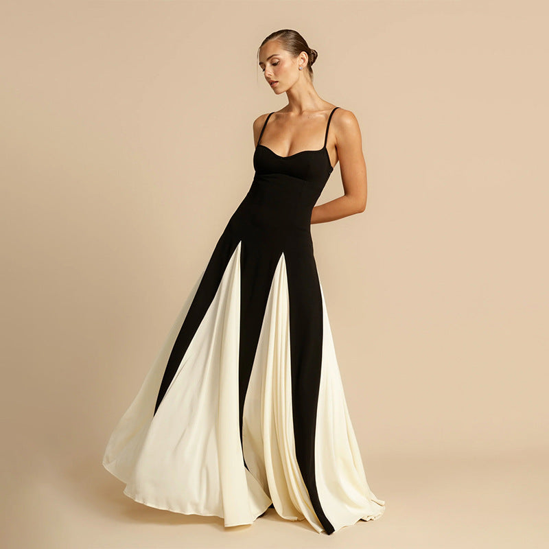 Margot | Monochrome Pleated Gown