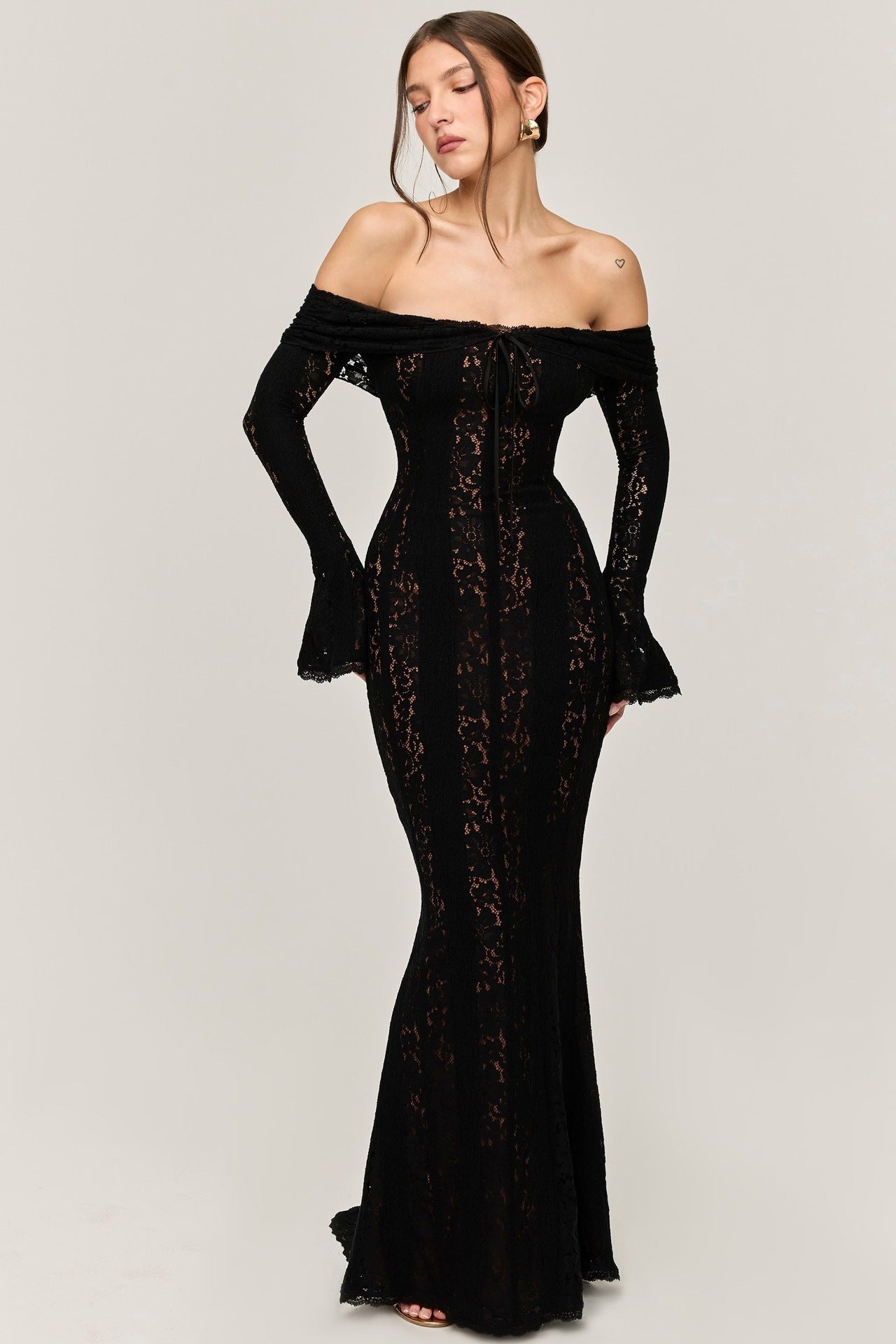 Georgette | Off Shoulder Lace Maxi