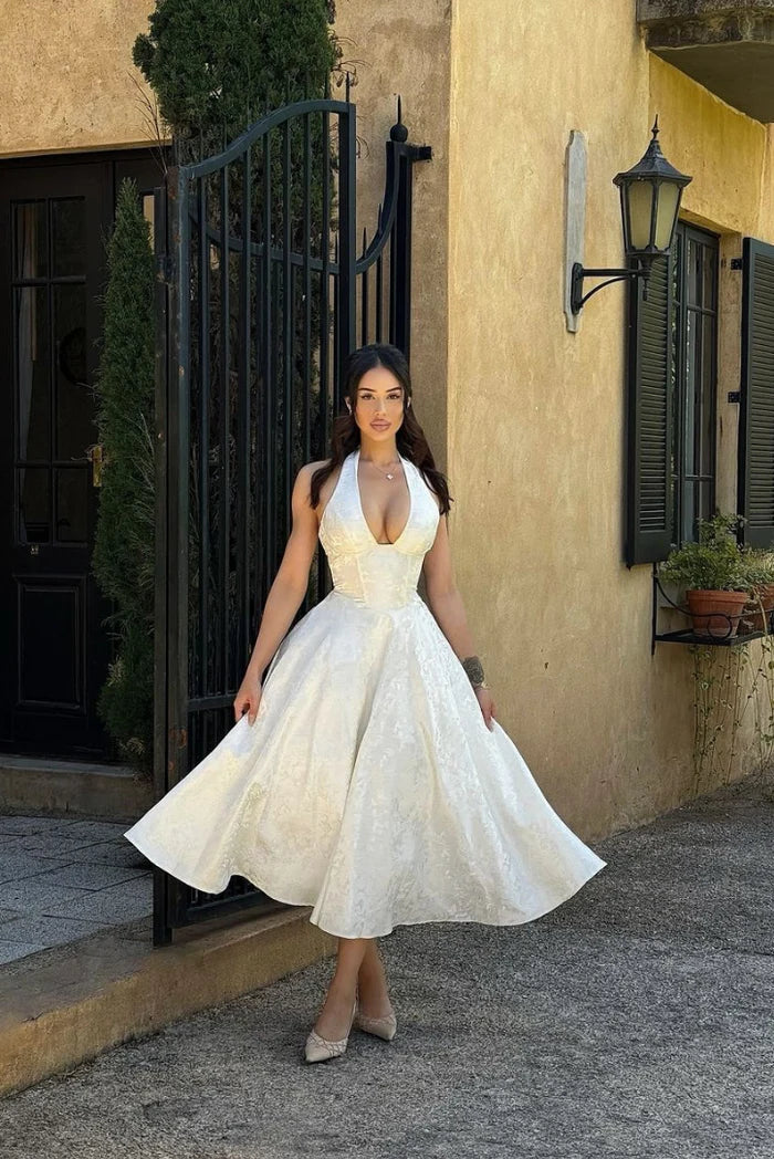 Isla | Vintage Halter Midi Dress