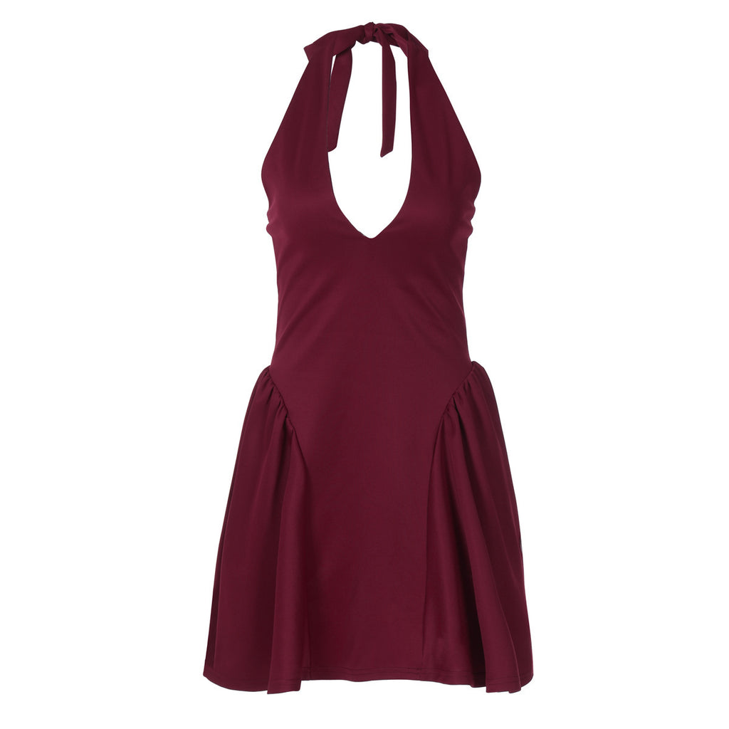 Diana | V-neck Halter Mini Dress