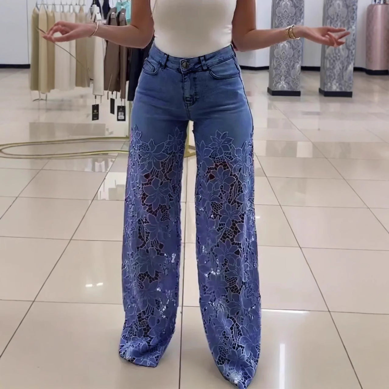 Stela |Flowers Hollow Jeans