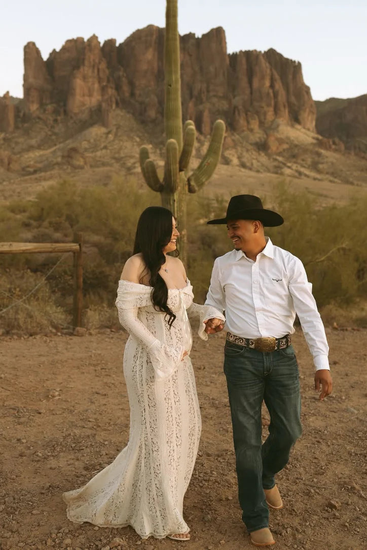 Georgette | Off Shoulder Lace Maxi