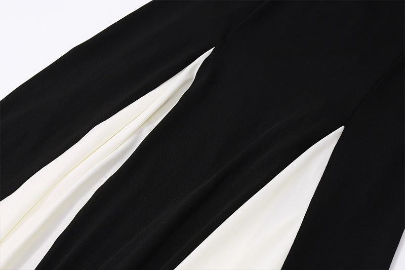 Margot | Monochrome Pleated Gown