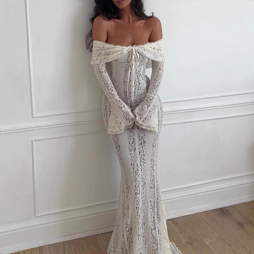 Georgette | Off Shoulder Lace Maxi