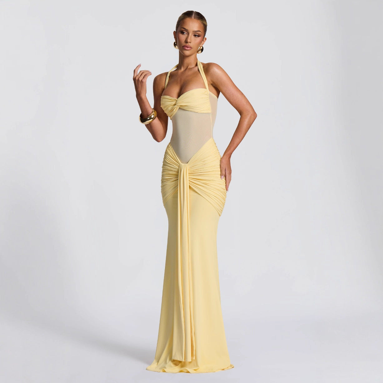 Chloe | Ribbon Slim-fit Sheath Maxi Dress