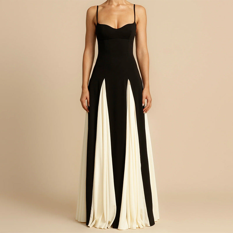 Margot | Monochrome Pleated Gown