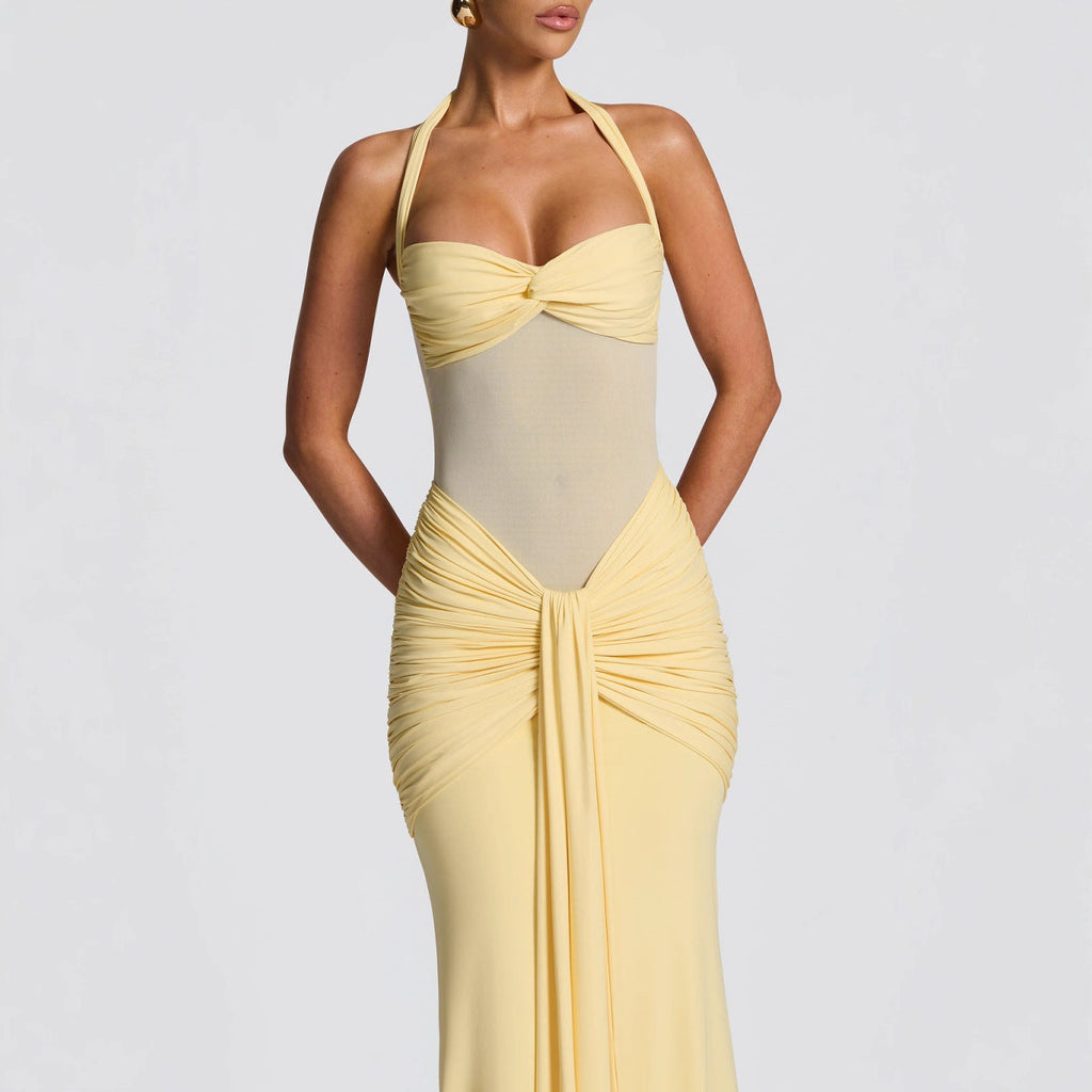 Chloe | Ribbon Slim-fit Sheath Maxi Dress