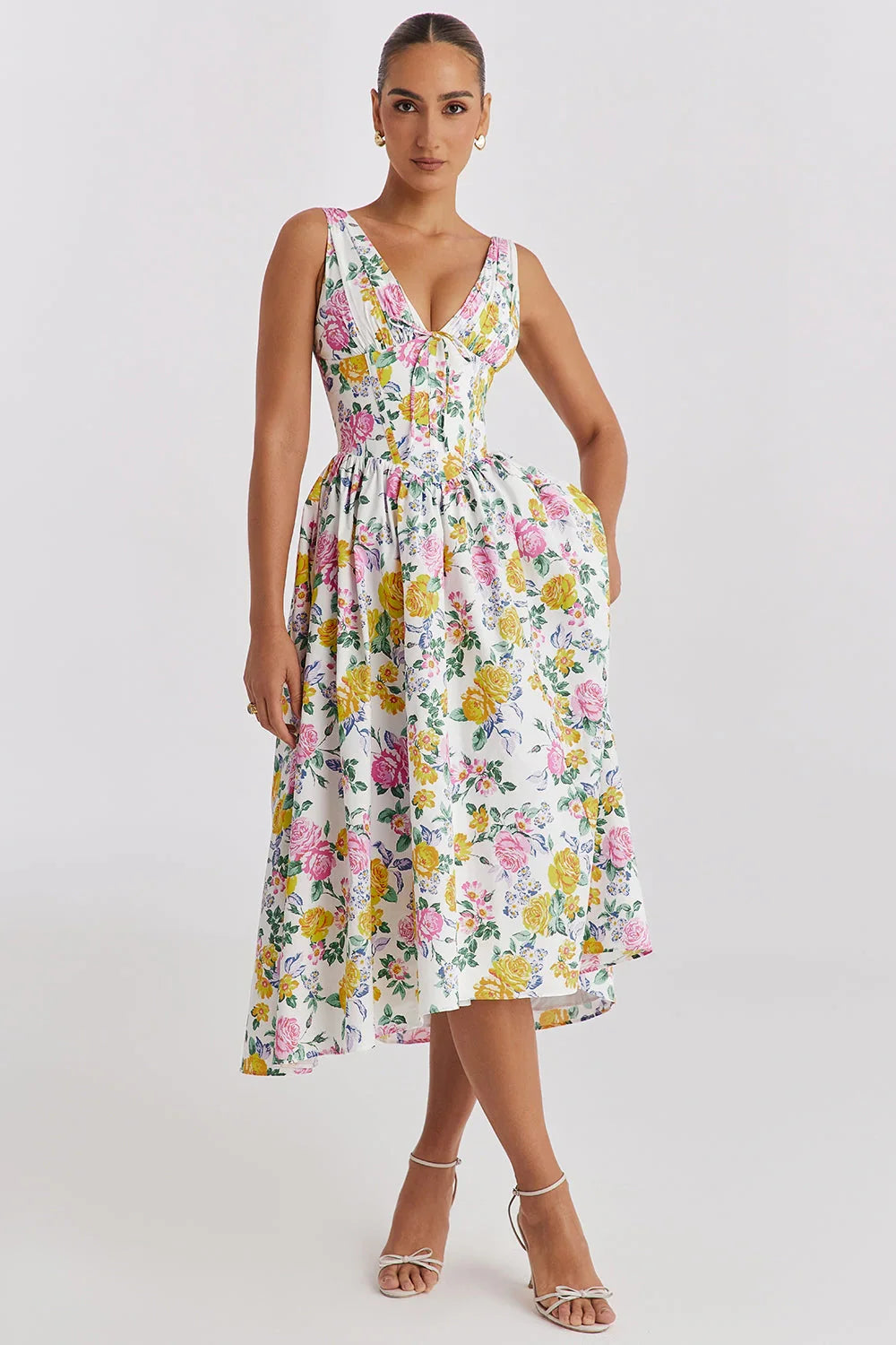 Alura | Elegant Floral Summer Midi Dress
